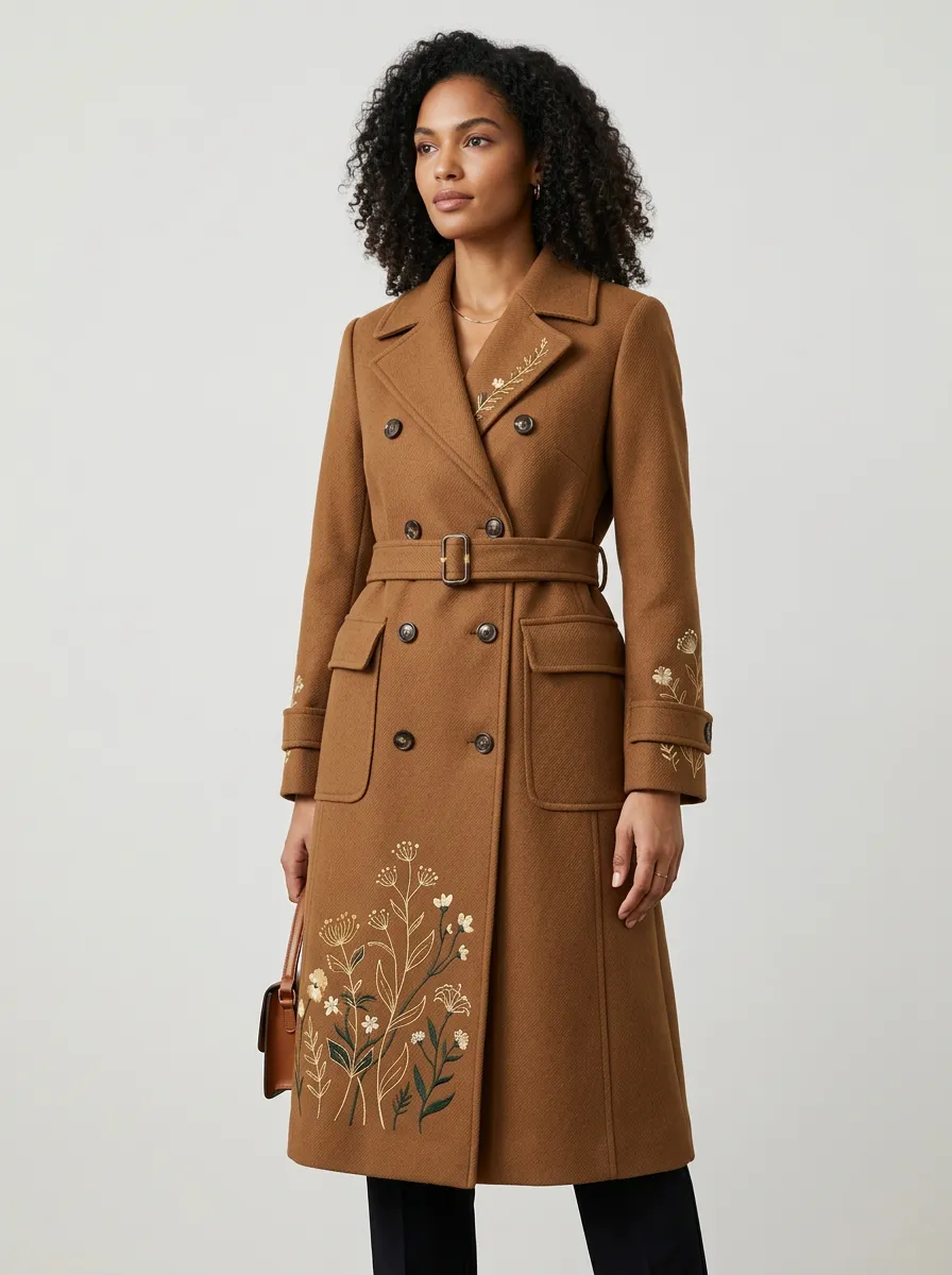 Women's Botanical Floral Embroidered Coat