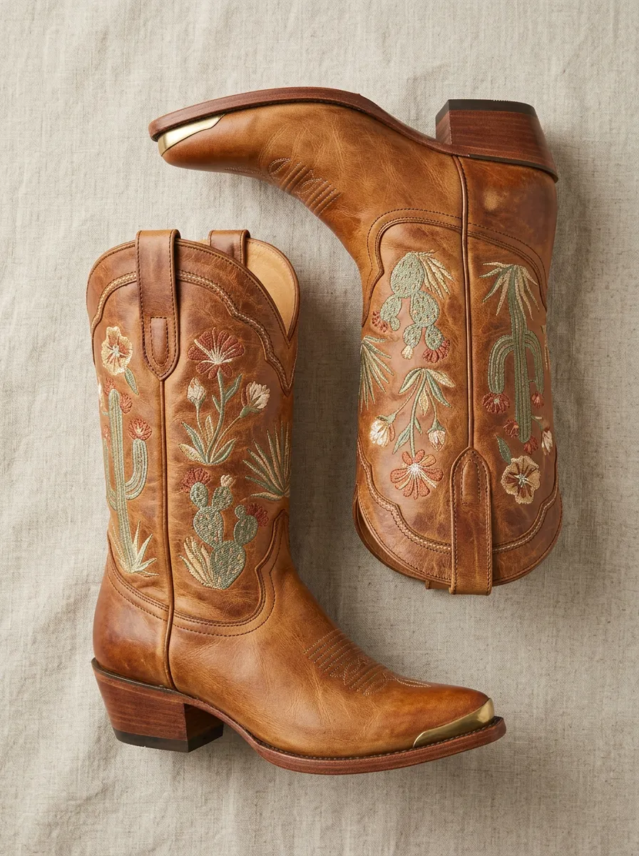 Country Embroidered Floral Decorative Western Boots