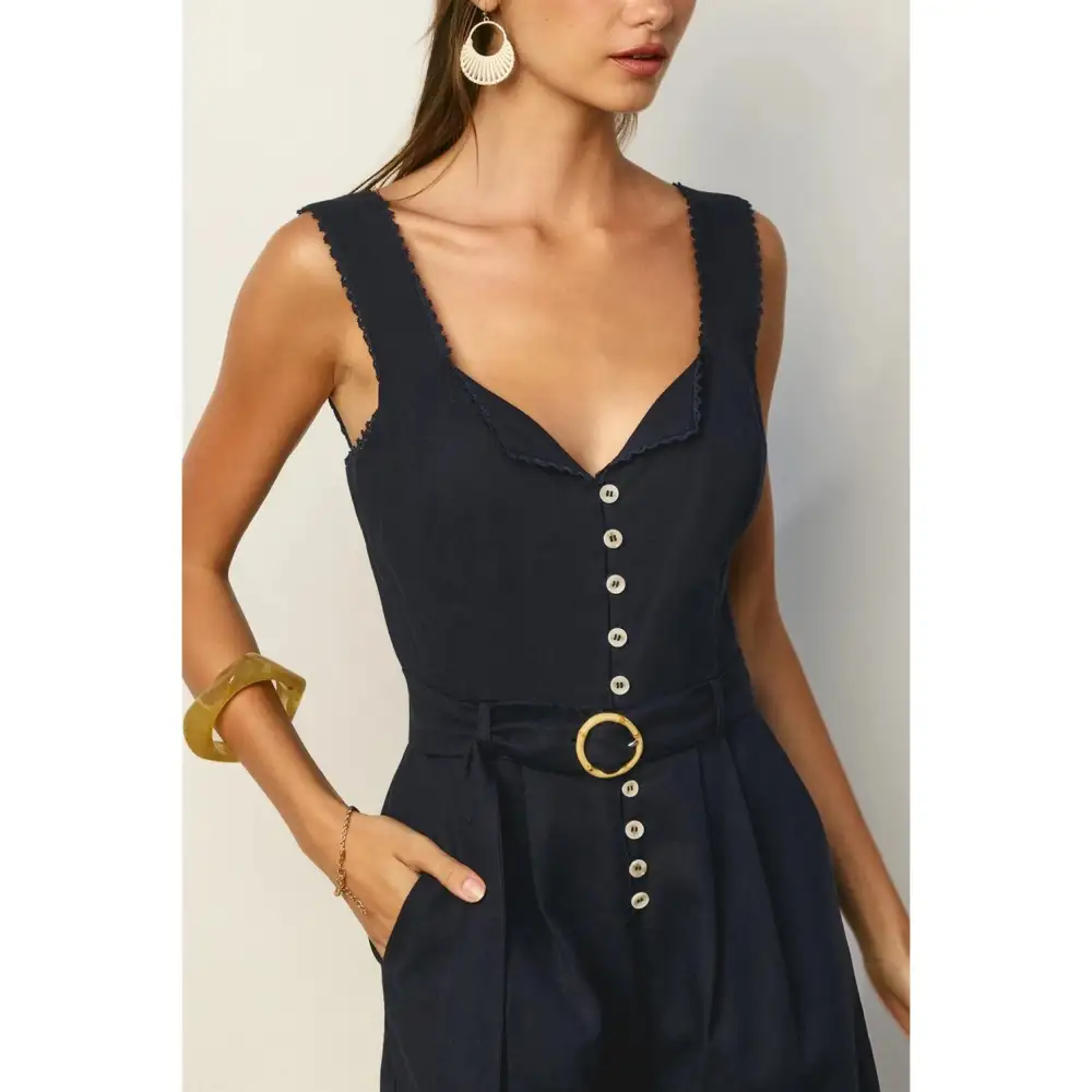 Foldover Lace Trim Romper