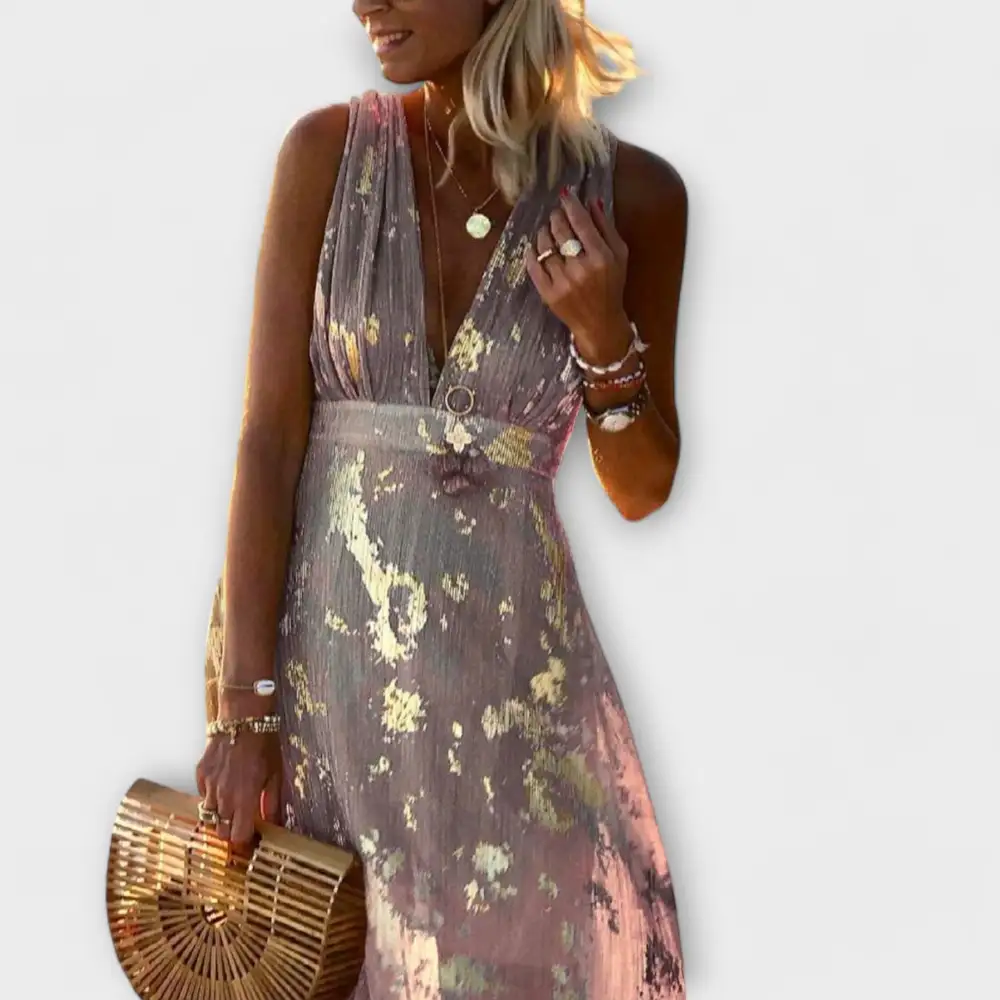 Refined V-Neck Everyday Casual Dress