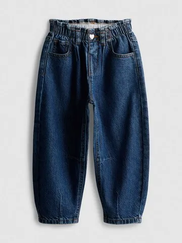 1-9yrs | Pure Cotton Paperbag Barrel Leg Jeans