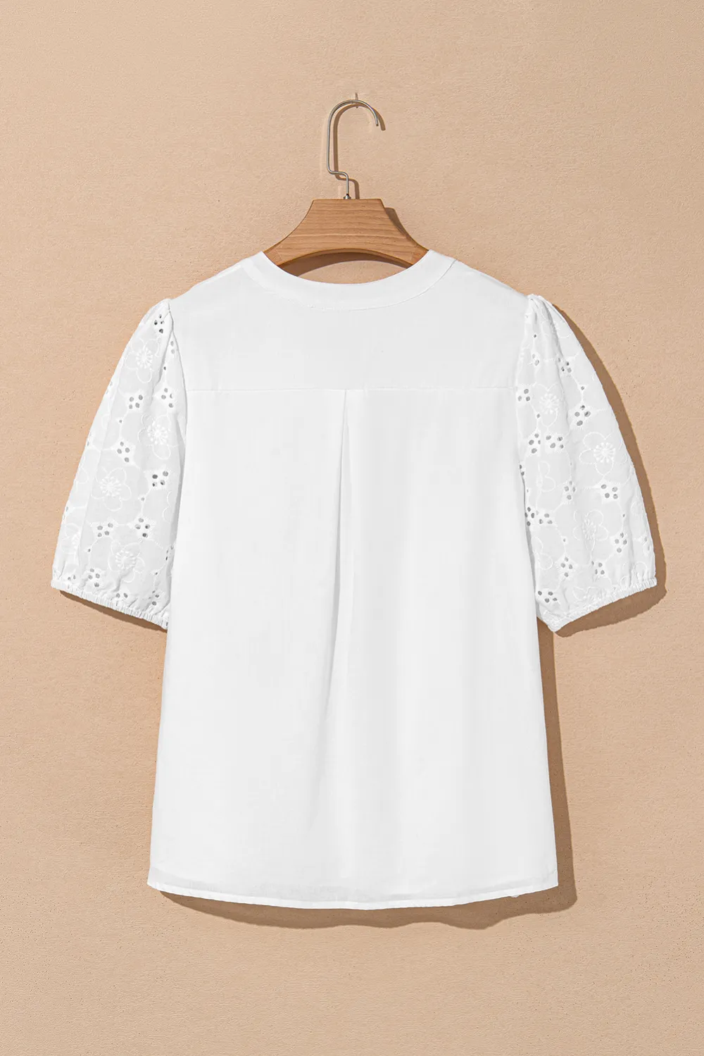 White Lace Crochet V Neck Blouse