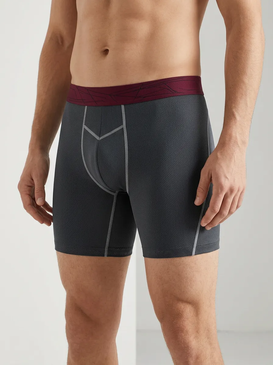 Breathable-Look Mesh Performance Athletic Classic Look Men's Boxer Briefs