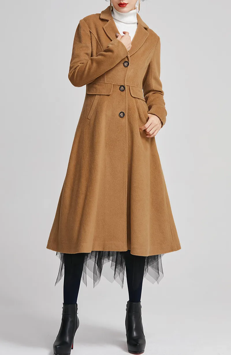 Refined Wool Tailored Single Breasted Pocketed Coat