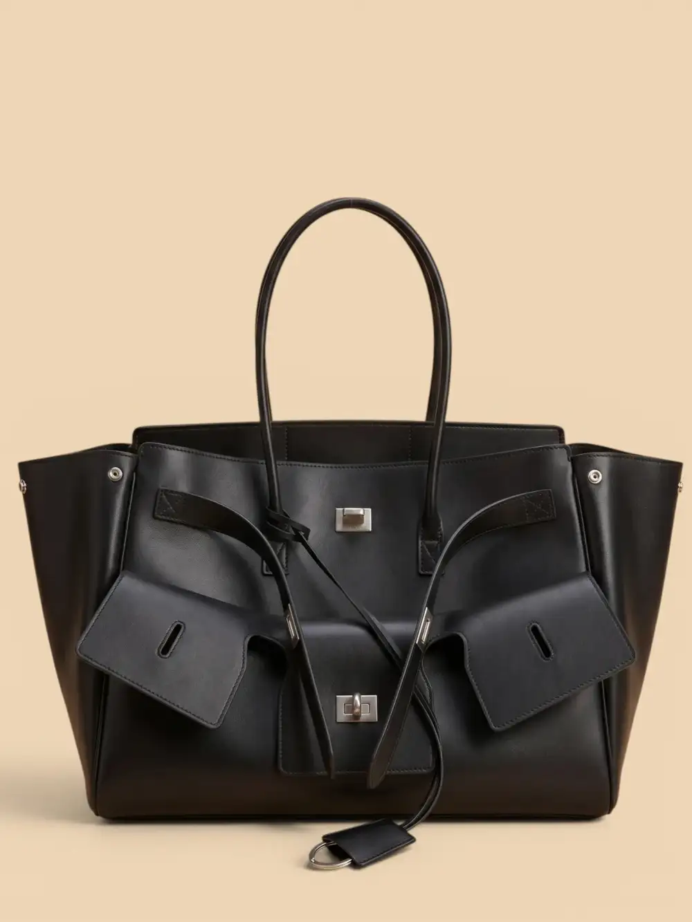 Multi Pocket Vegan Leather Tote Bag