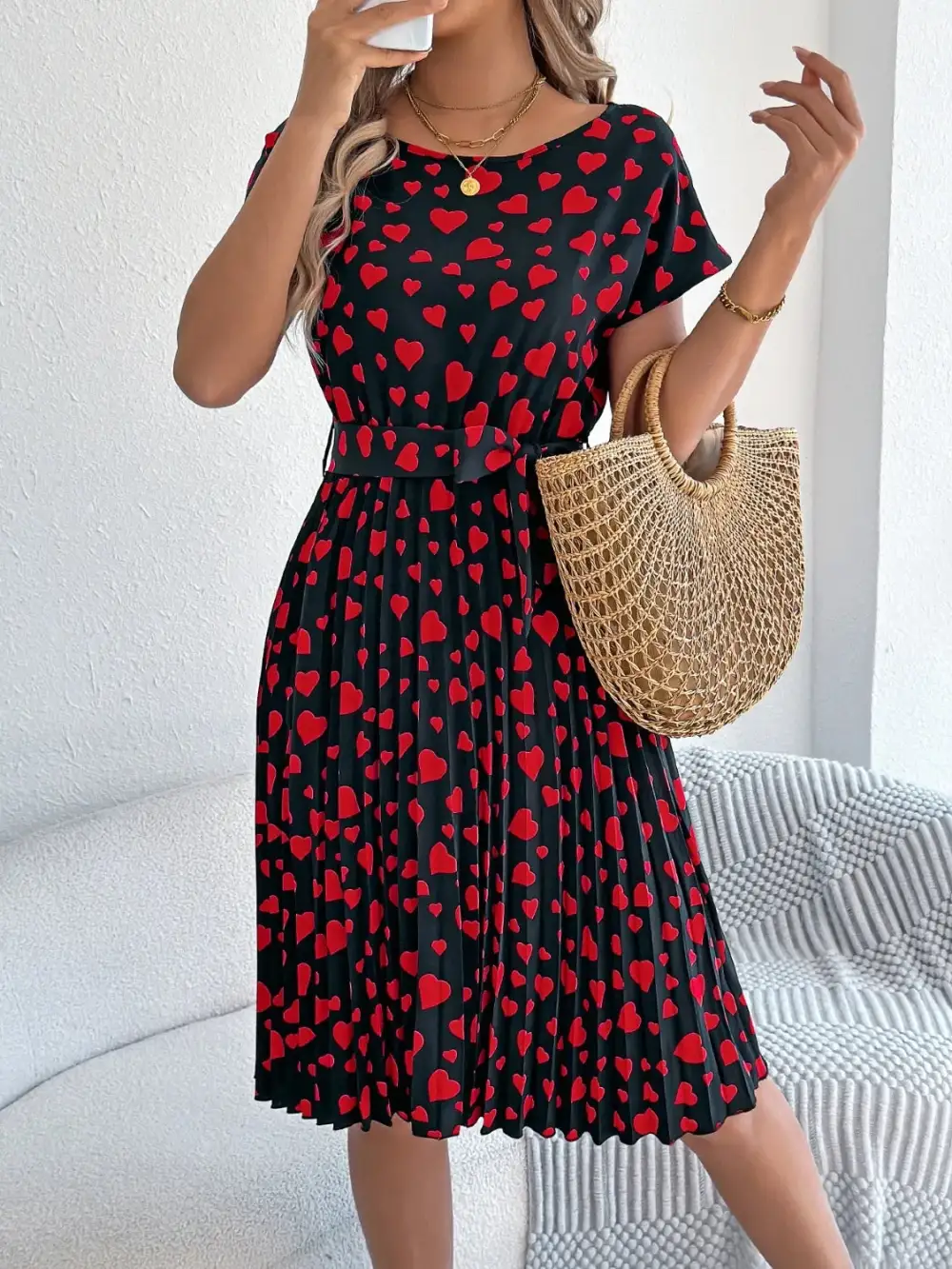 Everyday Tie Detail High Waist Dress