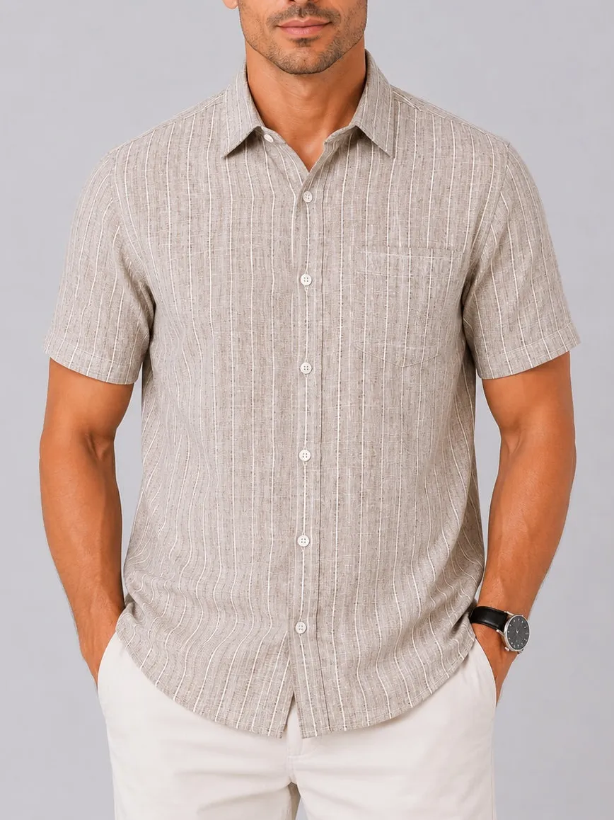 Striped Regular Fit Half Sleeve Men's Formal Shirt