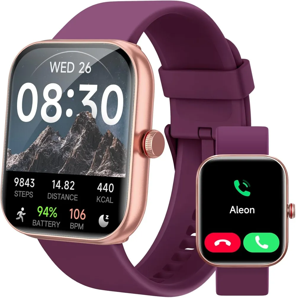 Smart Watch for Women Men, Smartwatch for iPhone & Android Bluetooth (Answer/Call) Built-in Alexa, 1.91