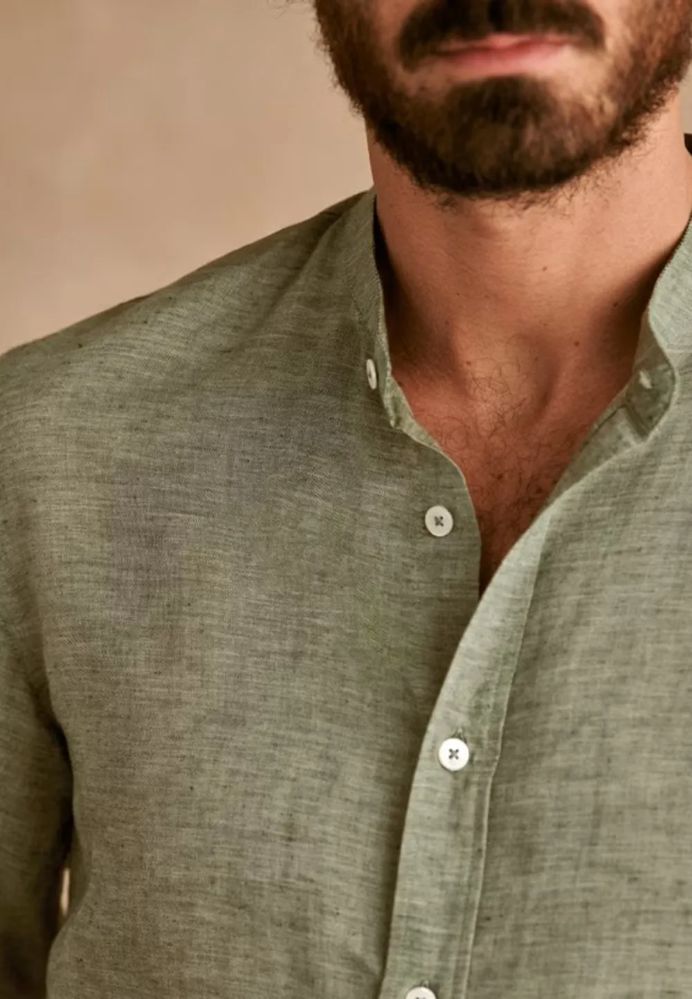 Classic White Cotton Linen Blend Button Up Shirt