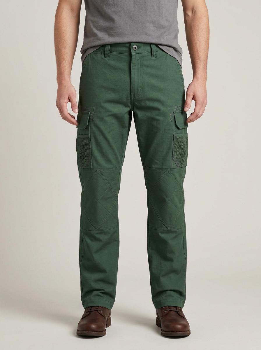 Unisex Multi-Pocket Quilted Knee Tactical Work Pants