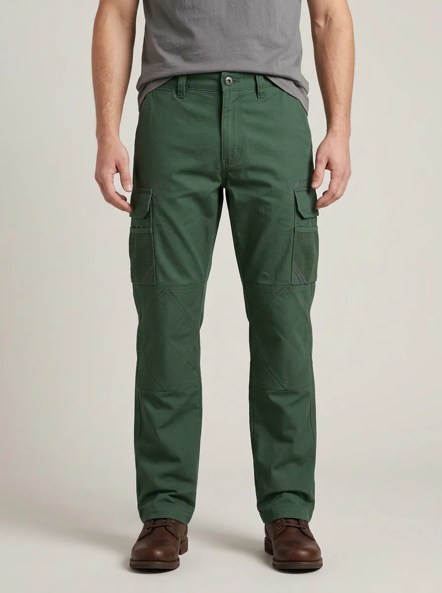 Unisex Multi-Pocket Quilted Knee Tactical Work Pants