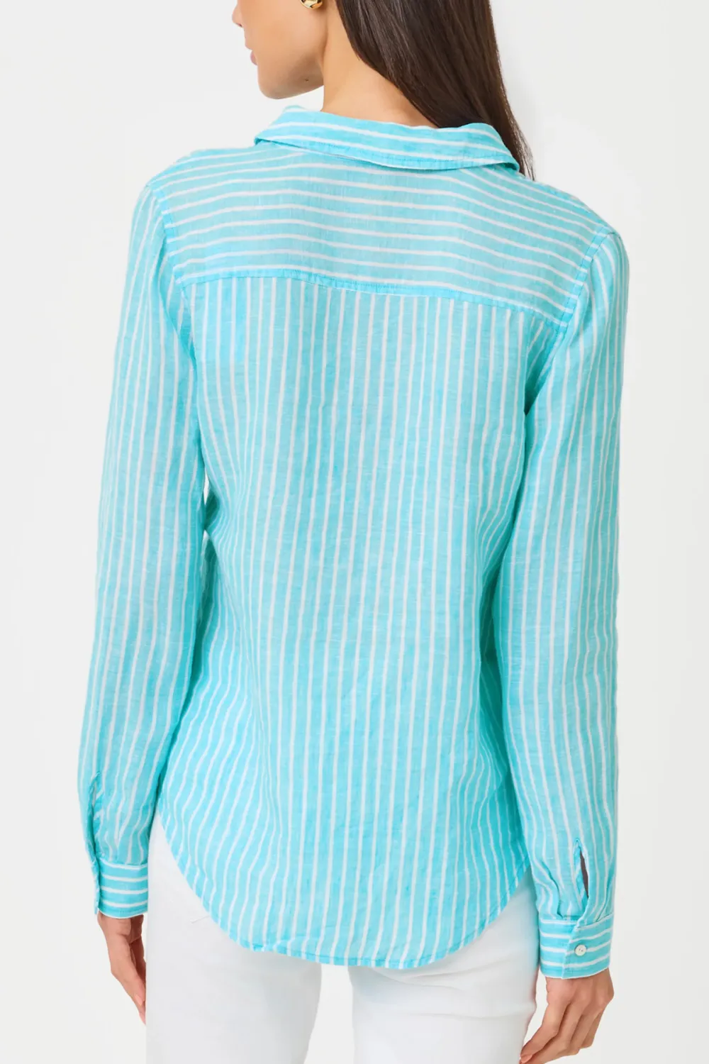 Button Long Sleeve Stripe Shirt