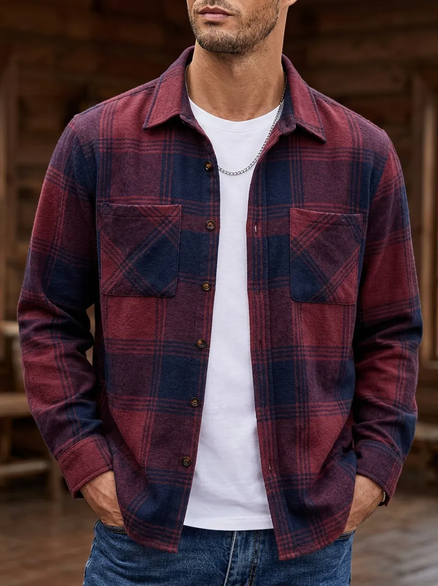 Heritage Patch Pocket Button Cuff Plaid Shirt
