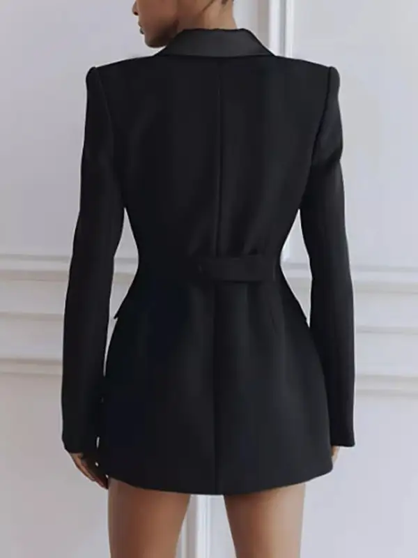 Double-Breasted Satin Blazer