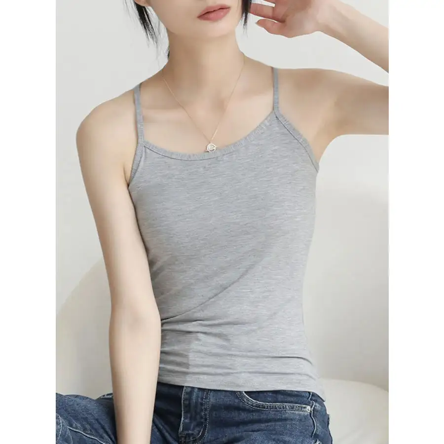Solid Color Scoop Neck Camisole Top