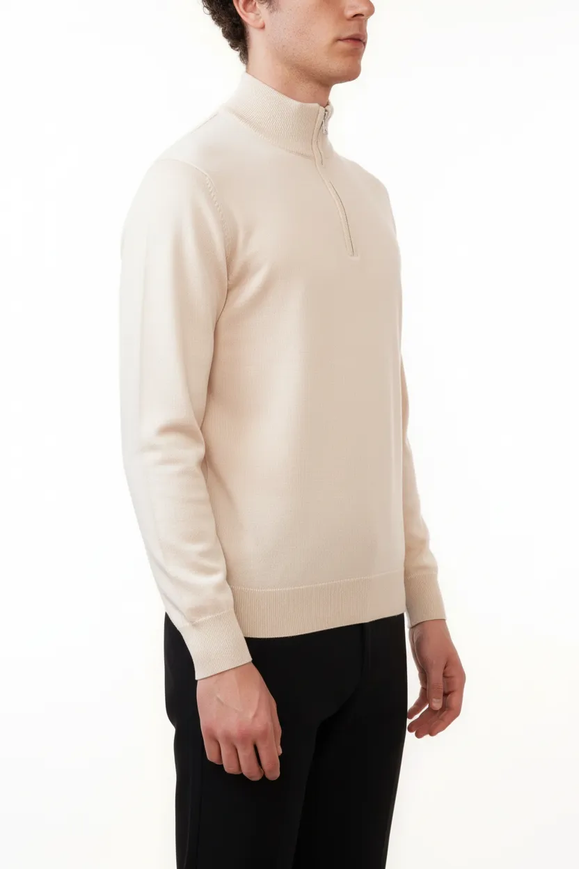 Everyday Viscose Refined Half Zip Sweater