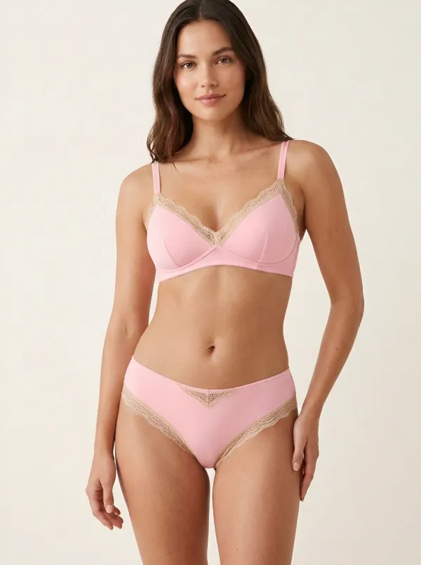 Women's Lace Trim Lingerie Set