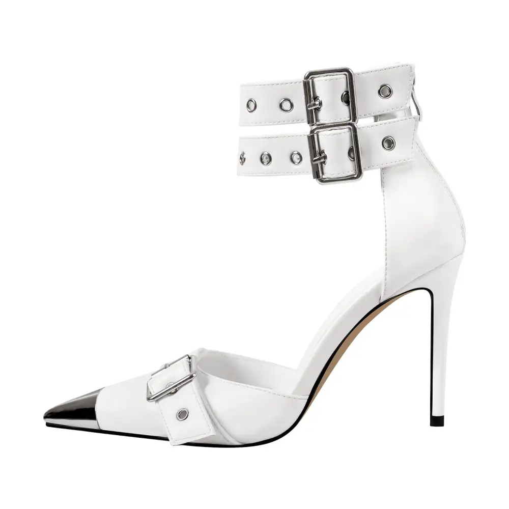 Modern Pointed Toe Stiletto Ankle Strap Pumps