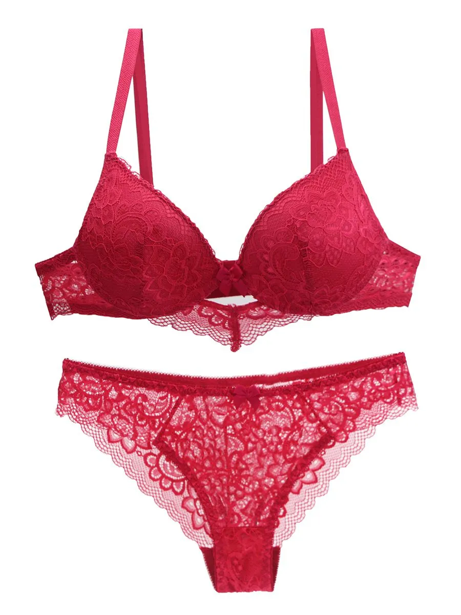 Push-Up Lace Matching Lingerie Set
