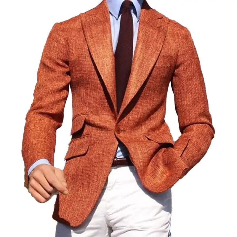 Sharp Lapel Cotton Blazer