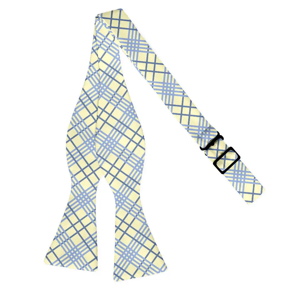 Refined Plaid Motif Bow Tie