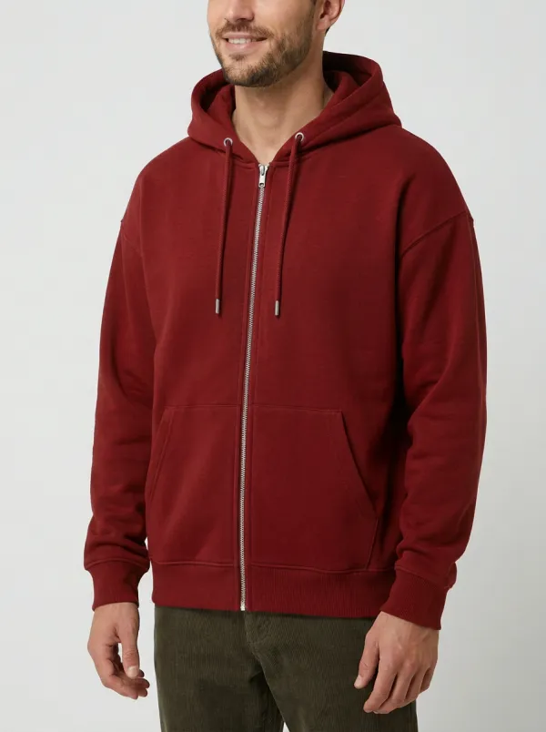 Everyday Zip-Up Solid Daily Wear Men's Hoodie