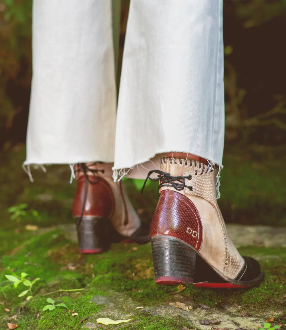 Back-Lace Side-Zip Ankle Boots