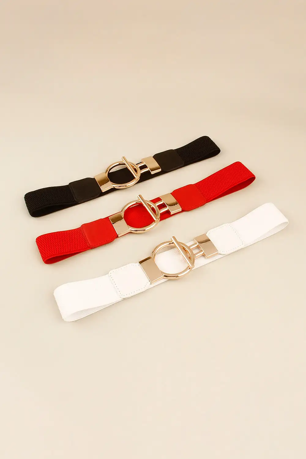 Circular-Buckle Wide Vegan-Leather Everyday Waist Belt