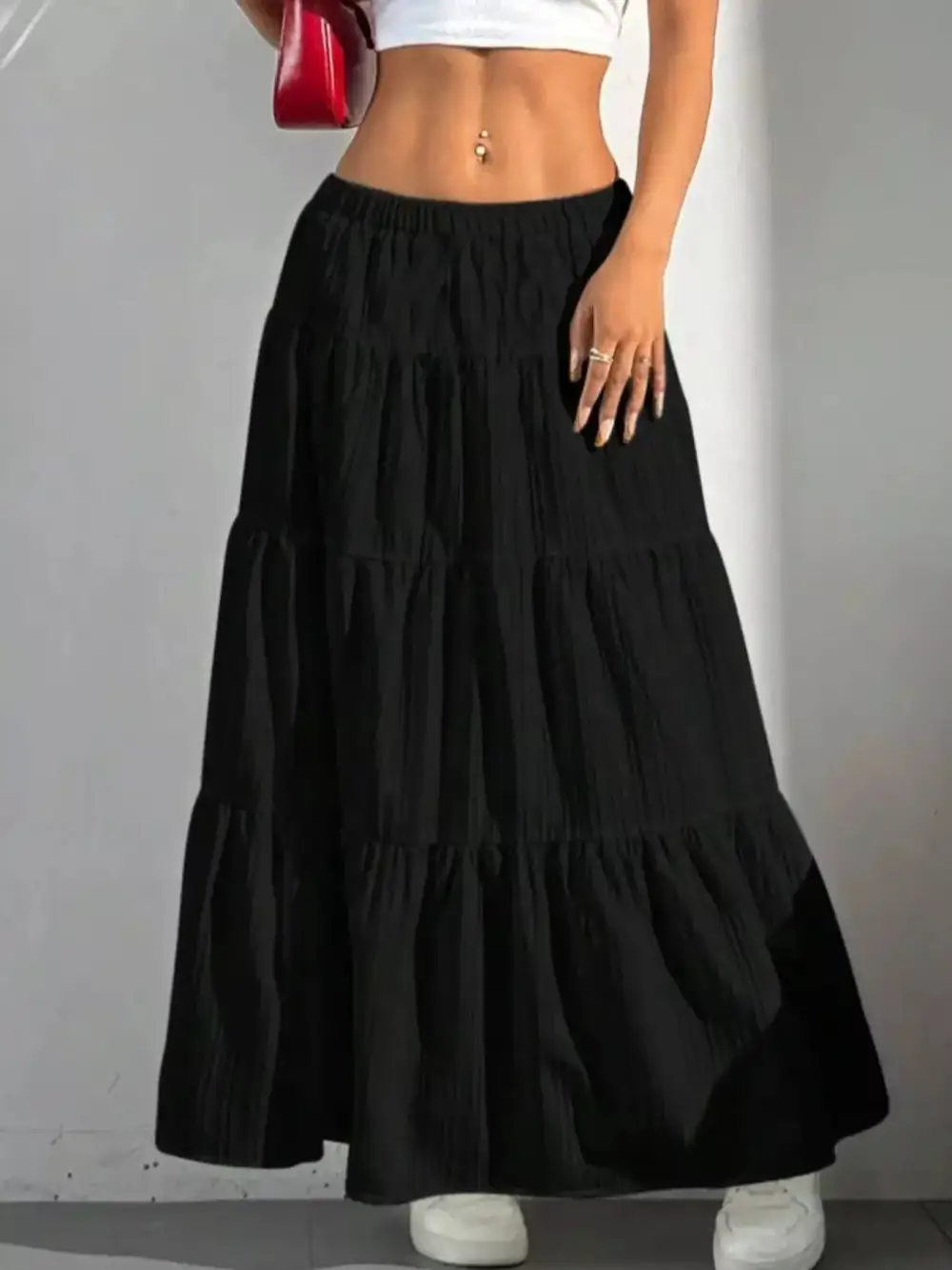 Classic Flowy Tiered Maxi Skirt