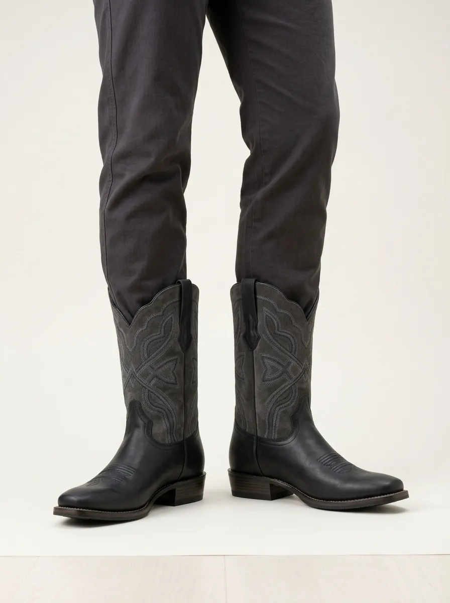 Men's Western Embroidered Cowboy Boots Men