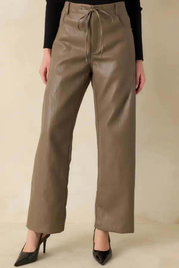 The Mix Light Faux Leather Wide Leg Pants