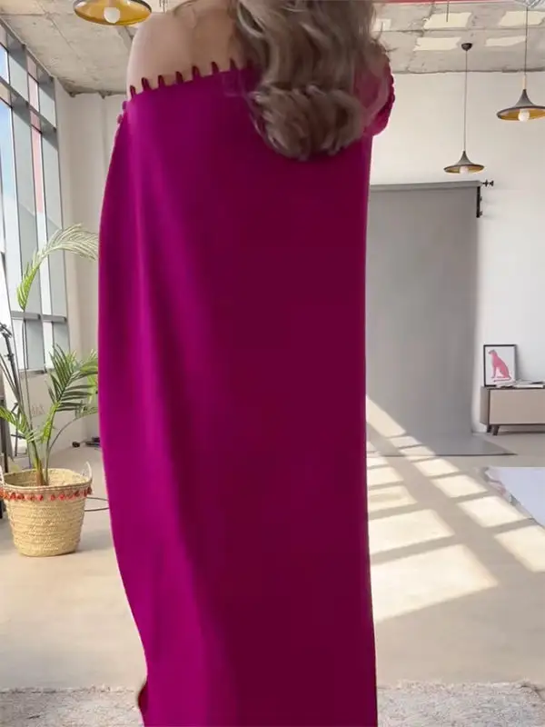 Loose Color Buttoned Maxi Dress