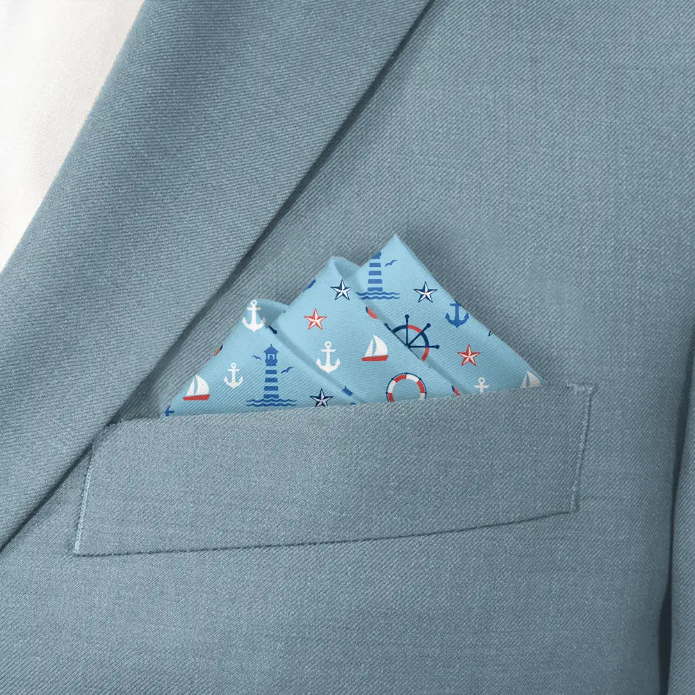 Clean Streamlined Nautical Military Motif Pocket Square