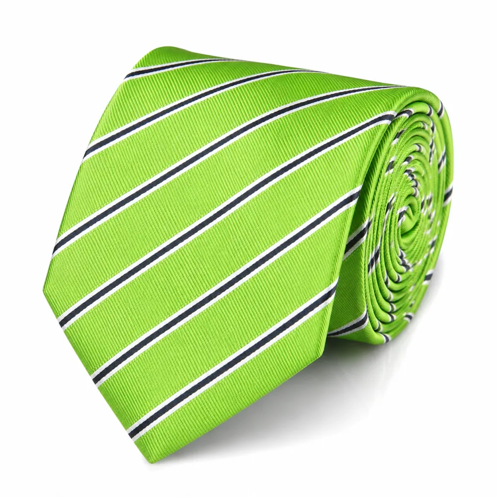 Polished Silk Striped Men's Necktie With Pocket Square