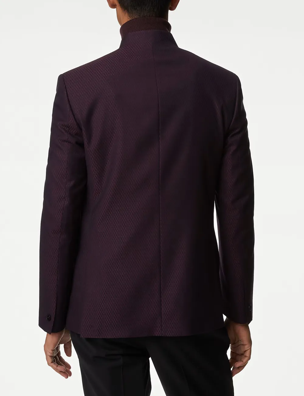 Black Textured Jacquard Jacket