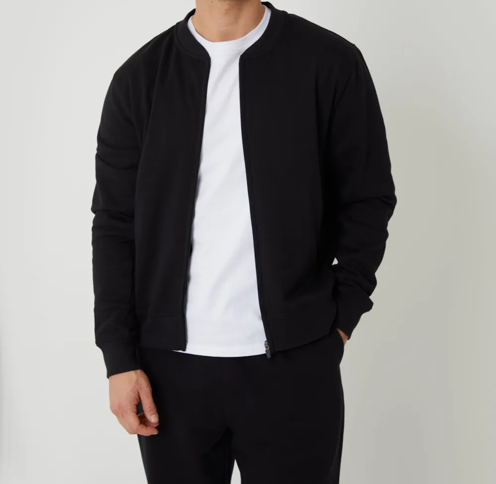 Men's Black Sweat Bomber Jacket