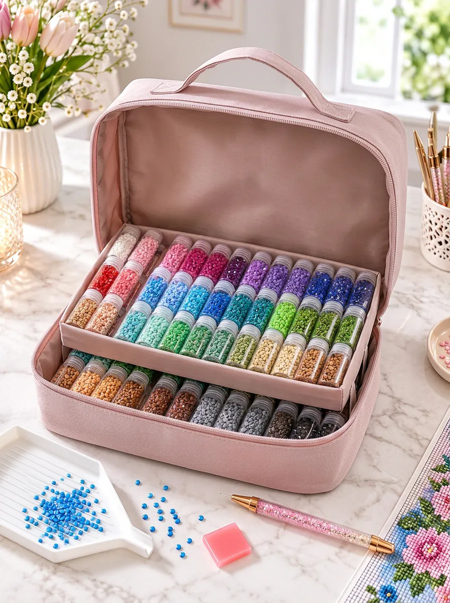 Compartment Diamond Painting Bead Storage Organizer Case