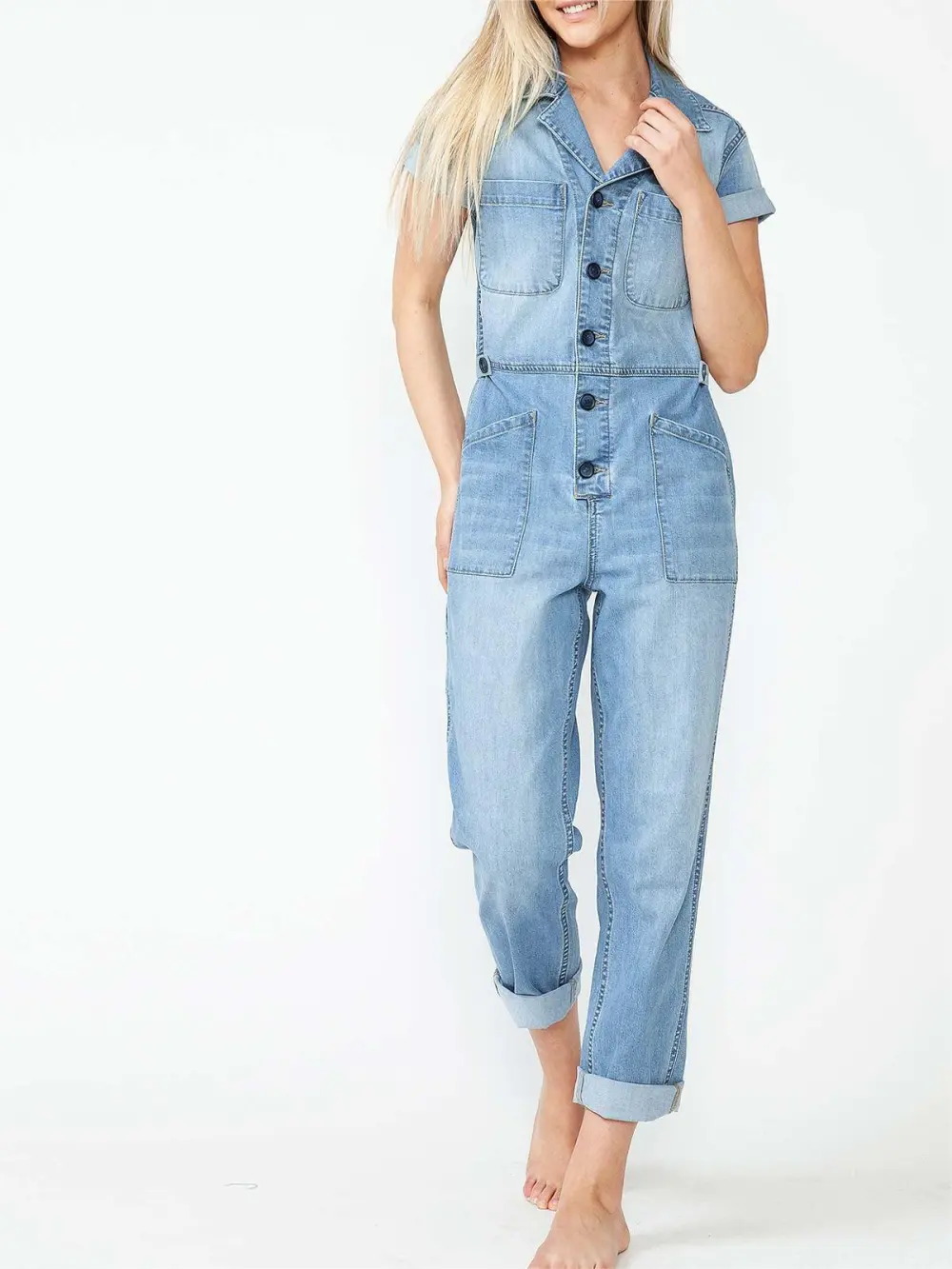 Refined Blue Denim Jumpsuit