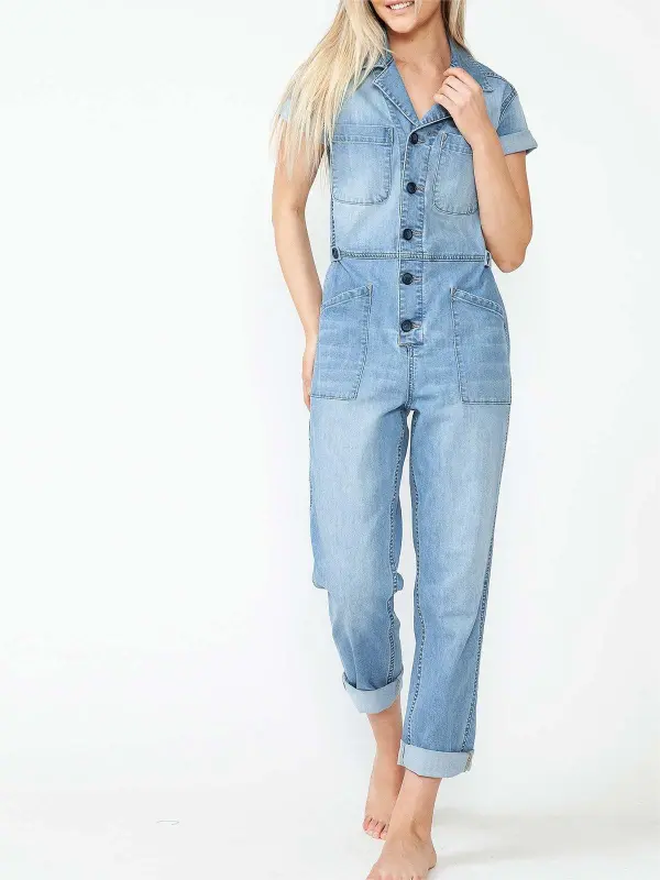 Refined Blue Denim Jumpsuit