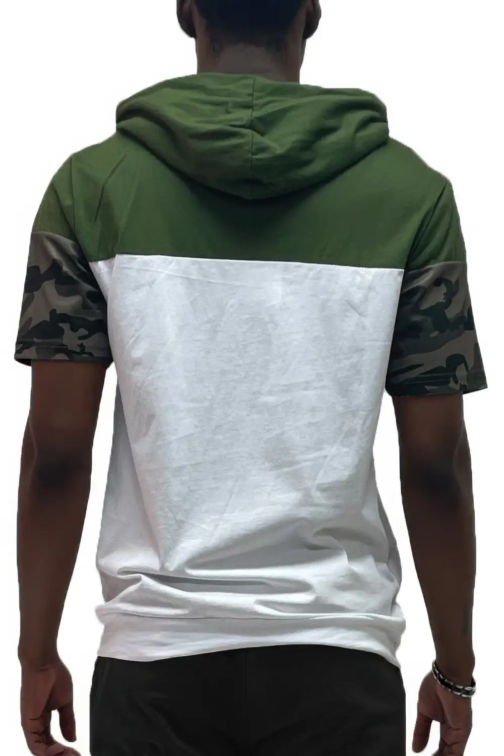 Camo Block Hooded Casual Shirt