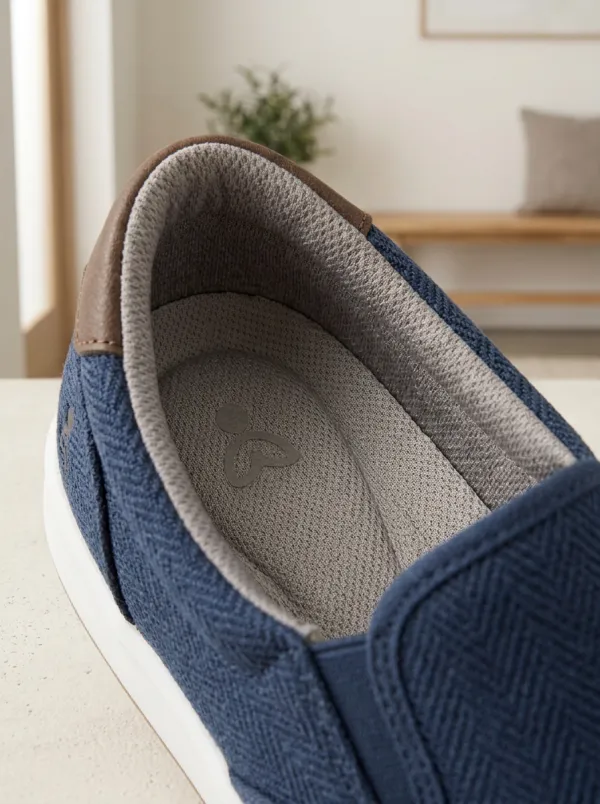 Flexible Herringbone Elastic Sport Look Men's Stretch Canvas Shoes