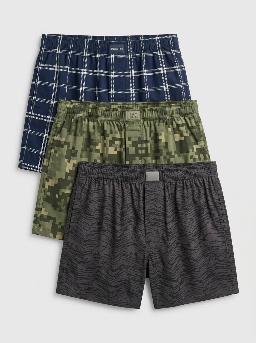 Camo Plaid Zebra Boxer Set
