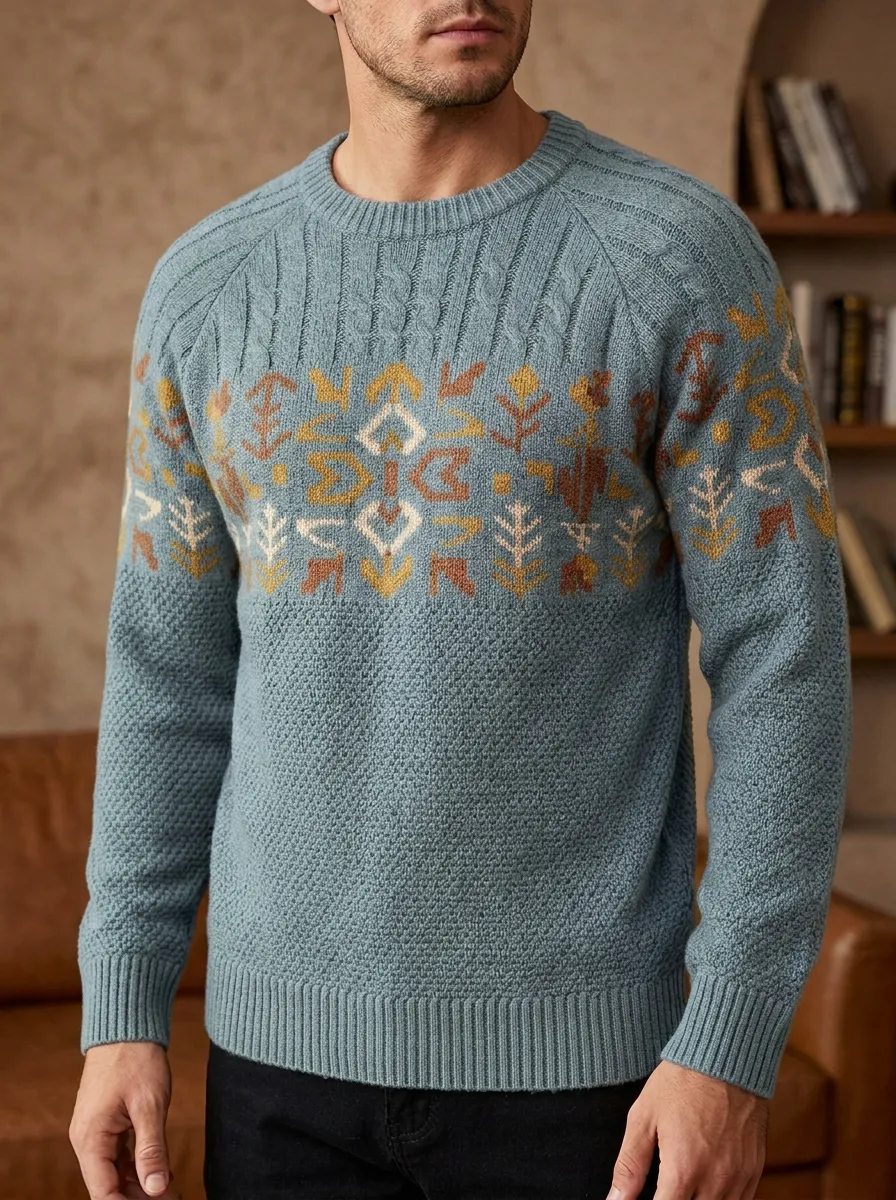 Men's Boho Geometric Sweater
