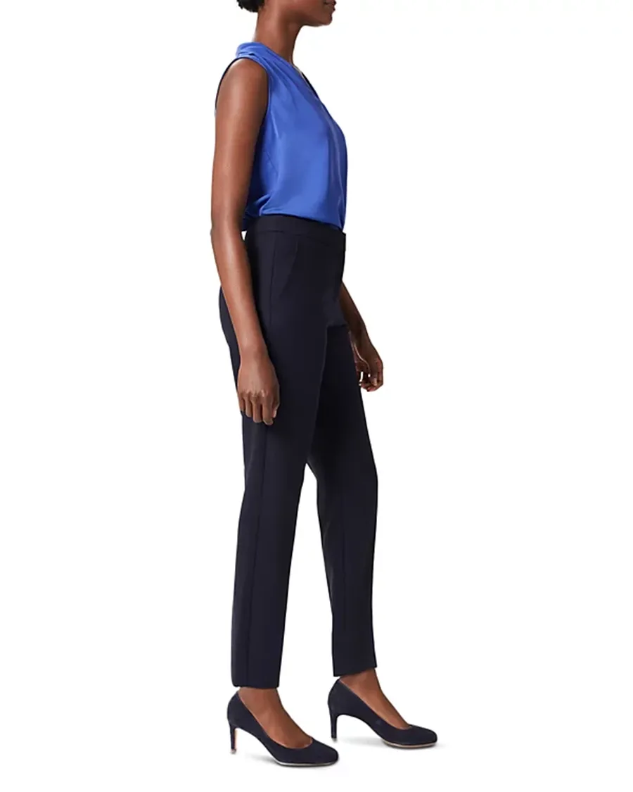 Banded Waist Slim Leg Pants