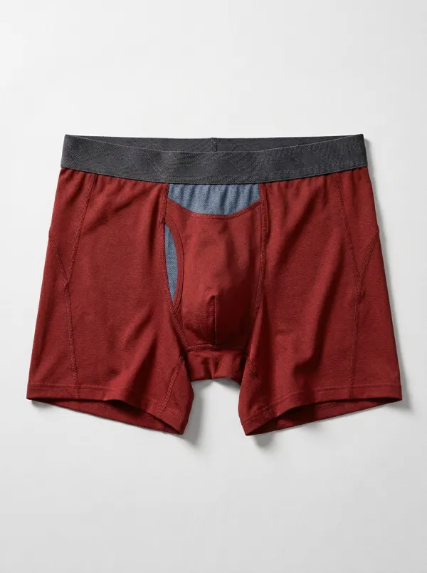 Men's Charcoal Grey Tonal Waistband Paneled Boxer Briefs
