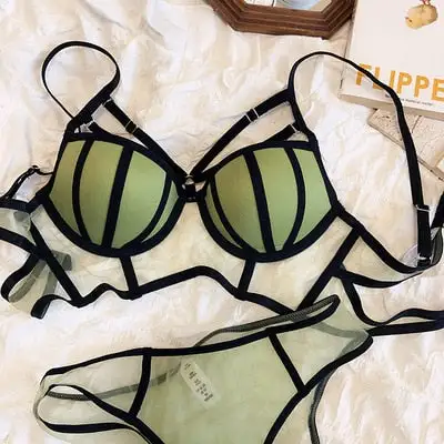 Plunge Semi-Corset Lingerie Set