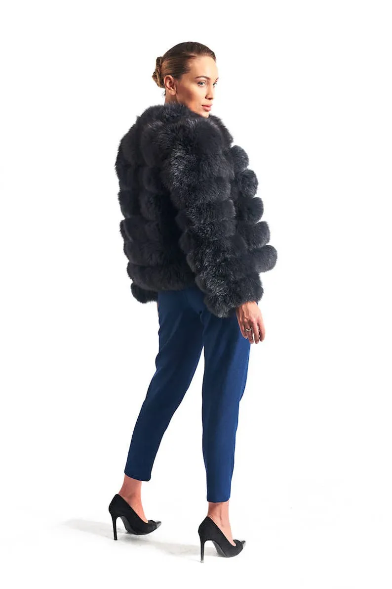 Dark Grey Fox Fur Coat Women’s
