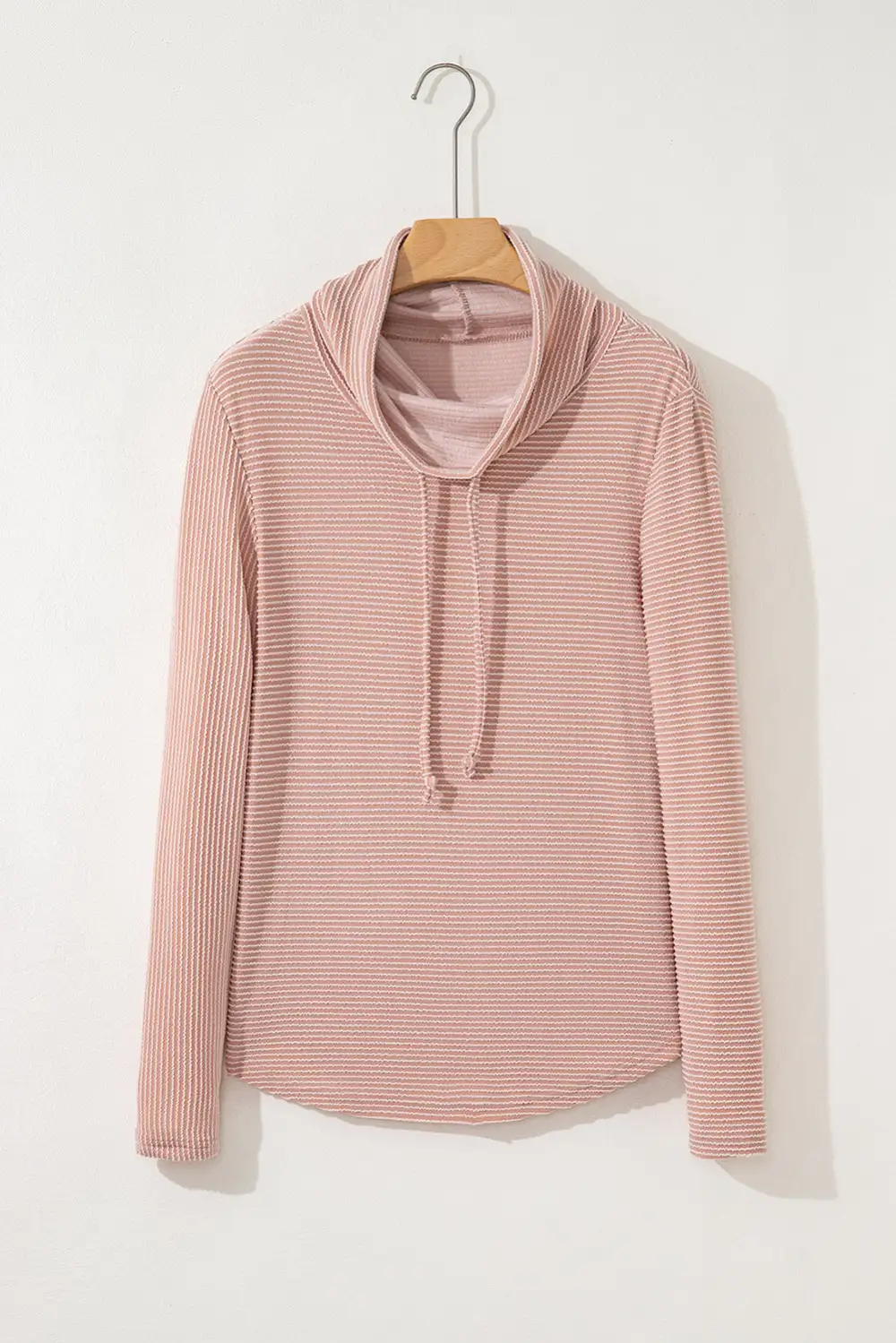 Women's Ribbed Knit Cowl Neck Top