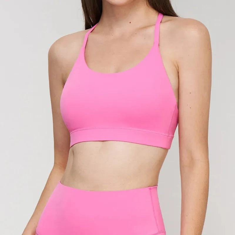 Classic Sports Bra with Decorative Strappy Back
