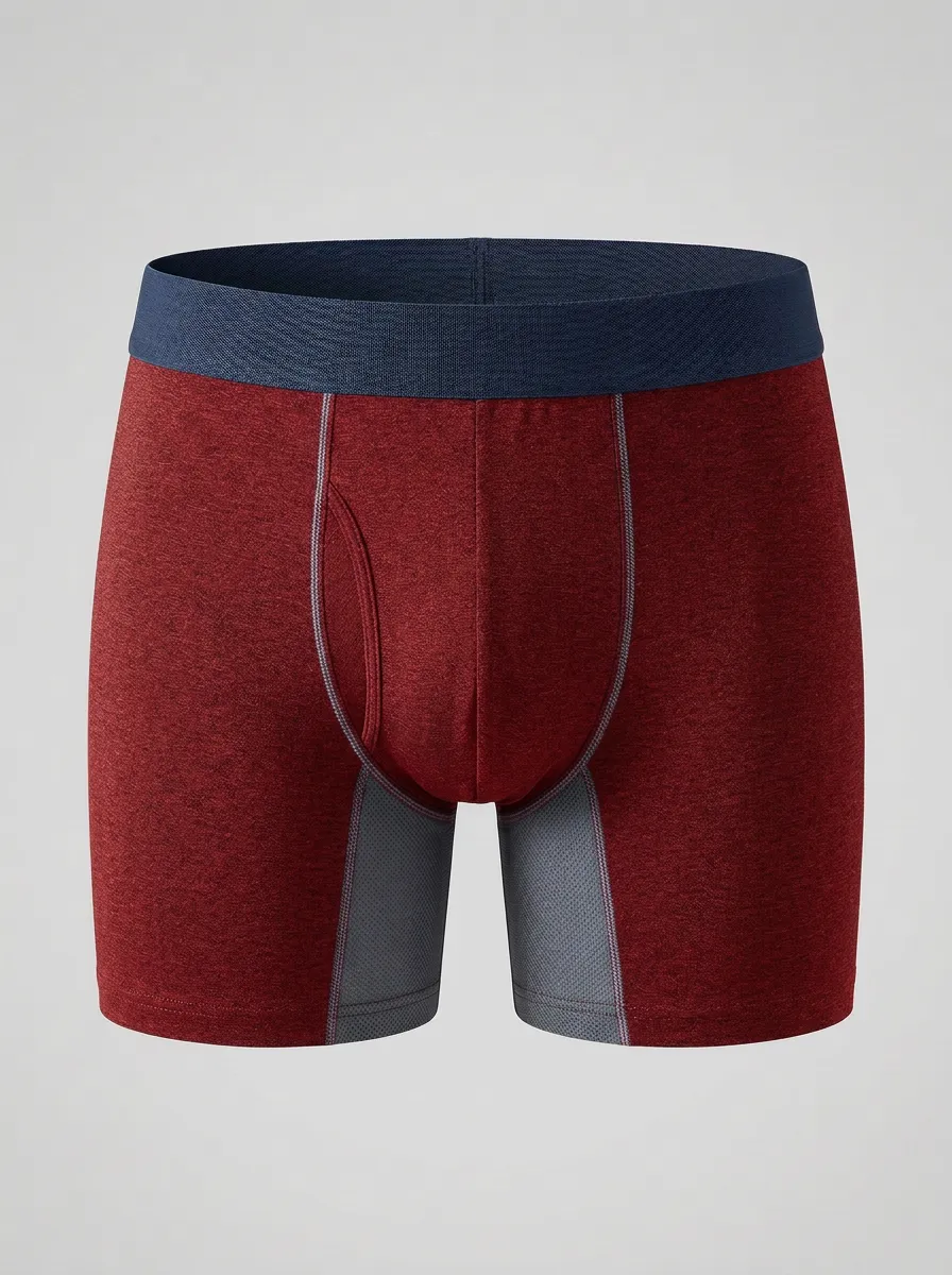 Men's Navy Contrast Panel Boxer Briefs
